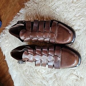 Via Spiga 7.5 women's brown block sandals